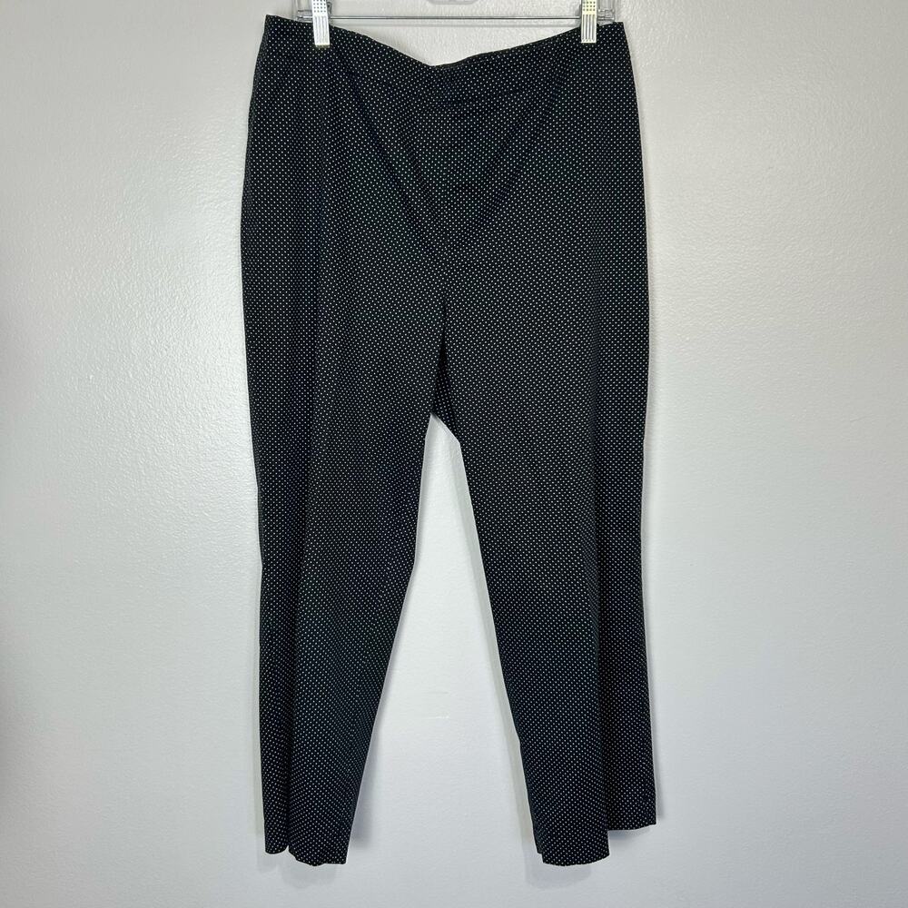 Talbots Capri Polka Dot Black White Pants 14 Women Polka Dots Classic Side Zip
